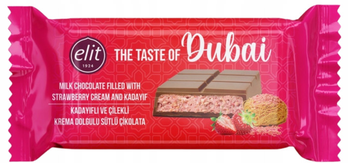 detail Dubajská čokoláda c jahodovým krémem 90g Elit