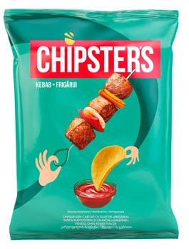 detail Bramborové chipsy s příchutí Šašlik 120g Chipsters