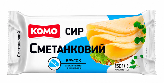detail Tvrdý sýr Smetanový 150g KOMO