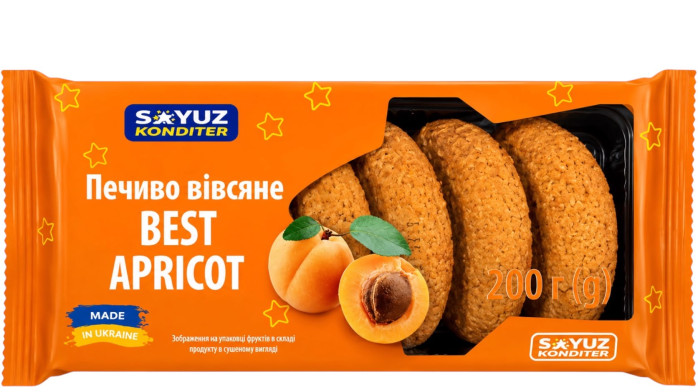detail Ovesné sušenky s meruňkami BEST APRICOT 200g Soyuz