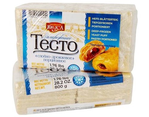 detail Mražené lístkové kynuté těsto porce 800g