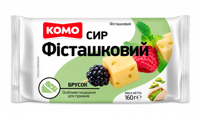 detail Tvrdý sýr Pistáciový 160g KOMO
