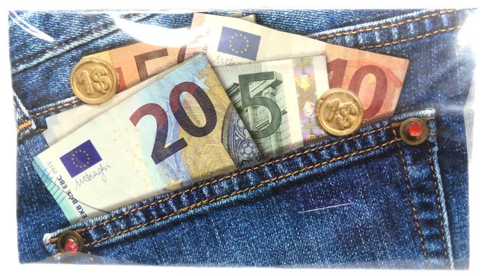 detail Dárková obalka na peníze ruční práce