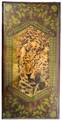 Stolní hra Nardy 400*200mm Leopard dřevené balení