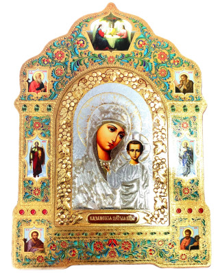 Ikona dřevěná Kazanskaja 18x25cm