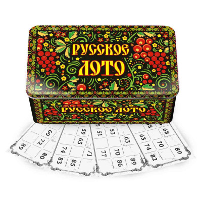 Ruské Loto Chochloma Metal Box