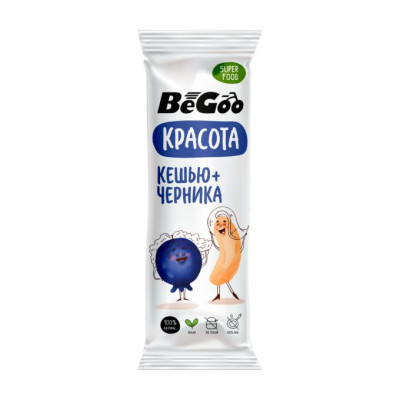 Tyčinka Kešu + Borůvka Krása 40g BeGoo