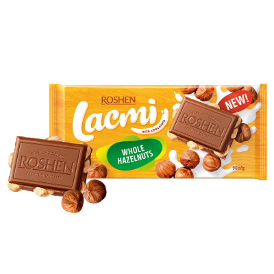 Mléčná čokoláda s lískovými oříšky 90g Lacmi Roshen