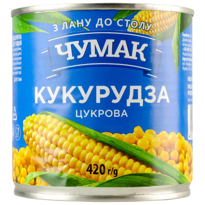 Konzervovaná kukuřice 420g Čumak
