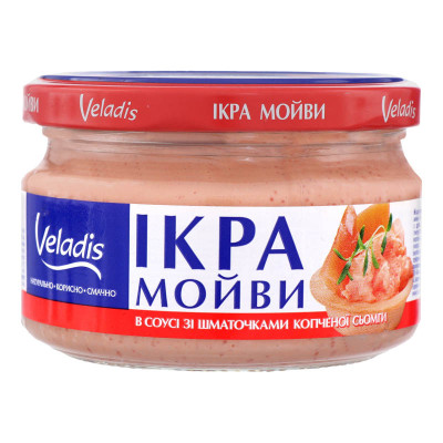 Kaviár huňáčka s uzeným lososem 180g Veladis