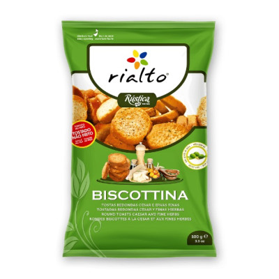 Krutony 100g S olivovým olejem, sýrovou a bylinkovou příchutí Rialto