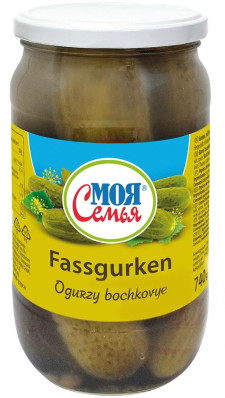 Nakládané okurky Bočkovye 740g Moja Semja
