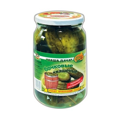 detail Kvašené bočkovye okurky 420 g Ecohoff
