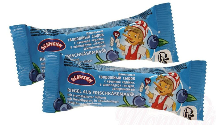 detail Sladký tvaroh v čokoládě s borůvkovou náplní 40g Buratino