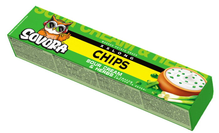 detail Bramborové chipsy s příchutí smetany a bylinek 50g Sovora