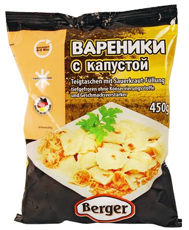 detail Vareniky se zelí Berger 450g