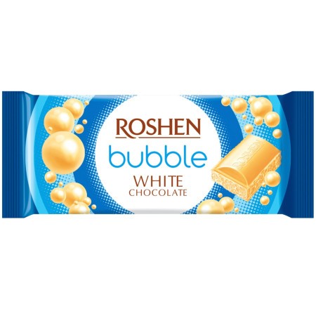 detail Bílá bublinková čokoláda 80 g Roshen