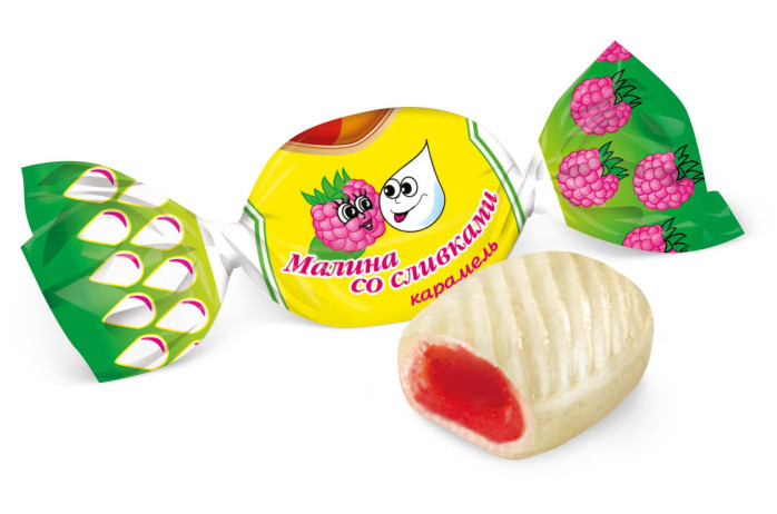 detail KARAMEL malina a smetana