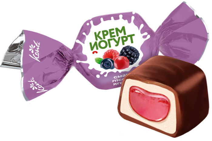 detail KREM-JOGURT chuť lesních plodů Konti