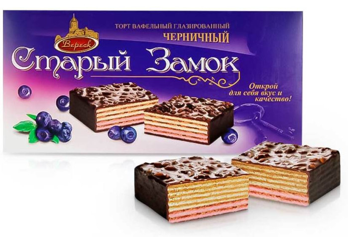 detail Oplatkový borůvkový dort Staryj Zamok 250g Veresk