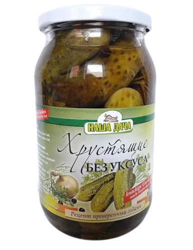 detail Křupavé okurky bez octa 870 g Nasha Dacha (čistá hmotnost: 420 g)