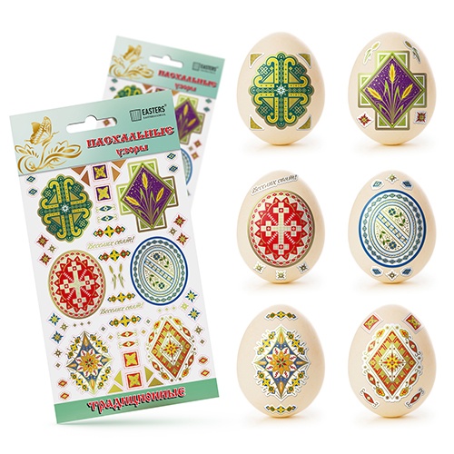 detail Velikonoční samolepicí uzory na vejce Tradiční