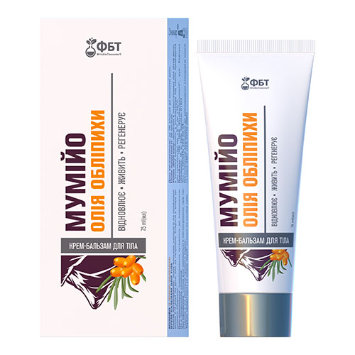 detail Tělový krém-balzám Mumieo a rakytníkový olej 75 ml FBT