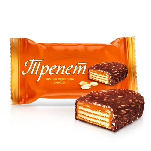 detail TRÉPET bonbóny s měkkým karamelem a arašídy N?