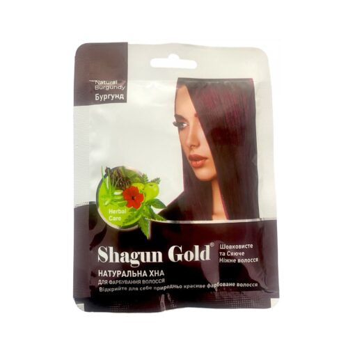 detail Přírodní henna na vlasy Burgundská 25 g Shagun Gold