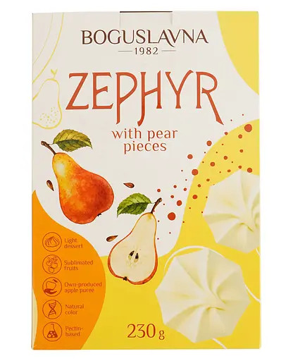 detail Zefir s kousky hrušek 230g Boguslavna