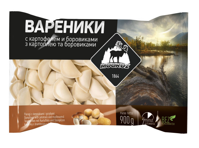detail Vareniky s bramborami a houbami 900g Mooroz