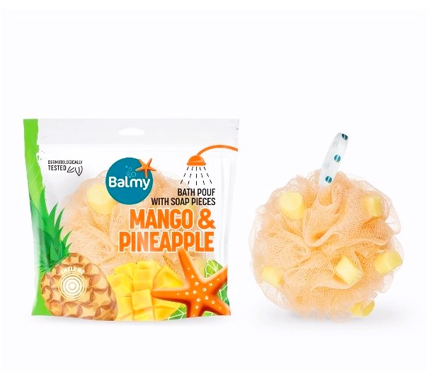 detail Koupelnová žínka s mýdlem Mango a ananas Balmy