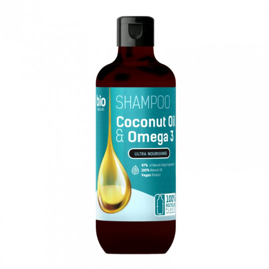 detail Šampon pro všechny typy vlasů Coconut Oil & Omega3 355ml Bio Naturell