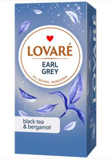 detail Cerny caj Earl grey 24*2g Lovaré 
