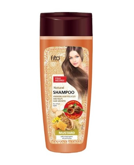 detail Šampon na vlasy hořčičný s pšeničným olejem a medem 270 g Fito Cosmetic