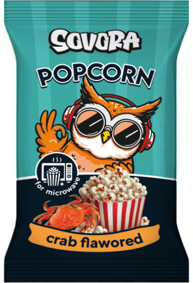 detail Popcorn do mikrovlnky s příchutí Krab 100g Sovora