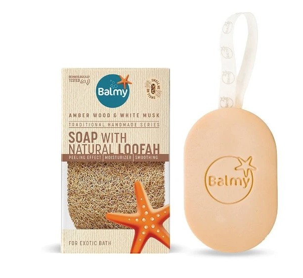 detail Mýdlo s přírodní lufou, jantarem a pižmem Balmy