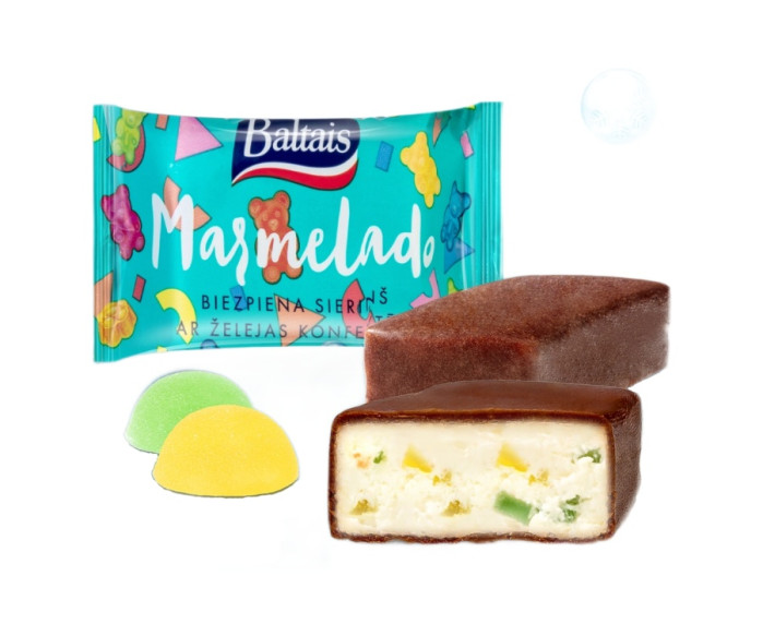 detail Sladký tvaroh s kousky žele Baltais 38g