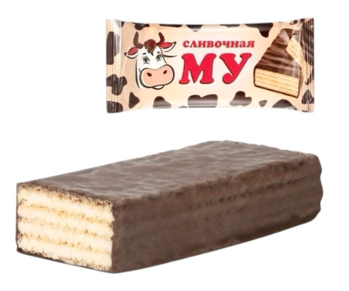 detail Waflové cukrovinky Slivočná Mu s krémovou náplní v polevě Nevský Konditer