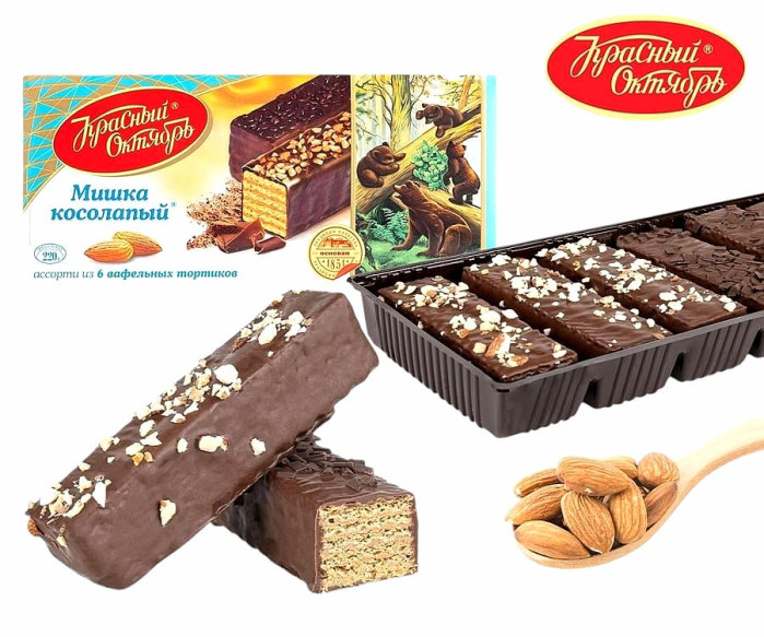 detail Waflový dort Miška Kosolapyj 220g Krasnyj Oktjabr