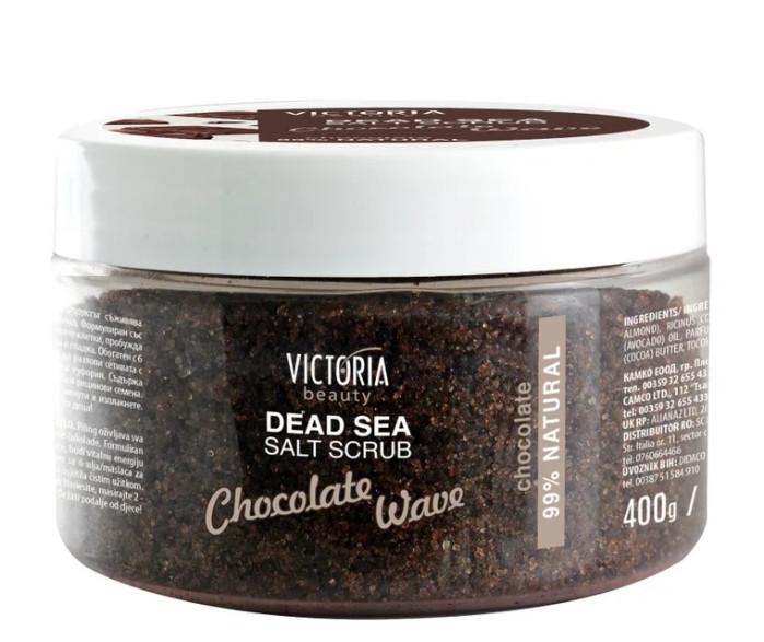 detail Solný peeling na obličej a tělo Čokoláda 400g ViktoriaBeauty