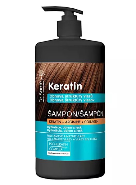detail Obnovující a hydratační šampon 1l Dr. Sante Keratin Hair
