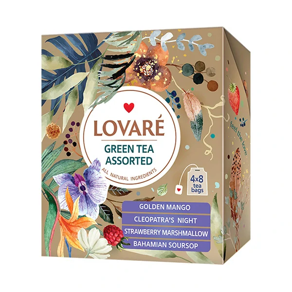 detail Zelený čaj Assorti 32*1.5g LOVARE