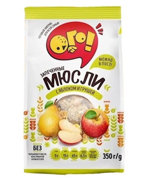 detail Zapečené müsli s jablkem a hruškou 350g Ogo!