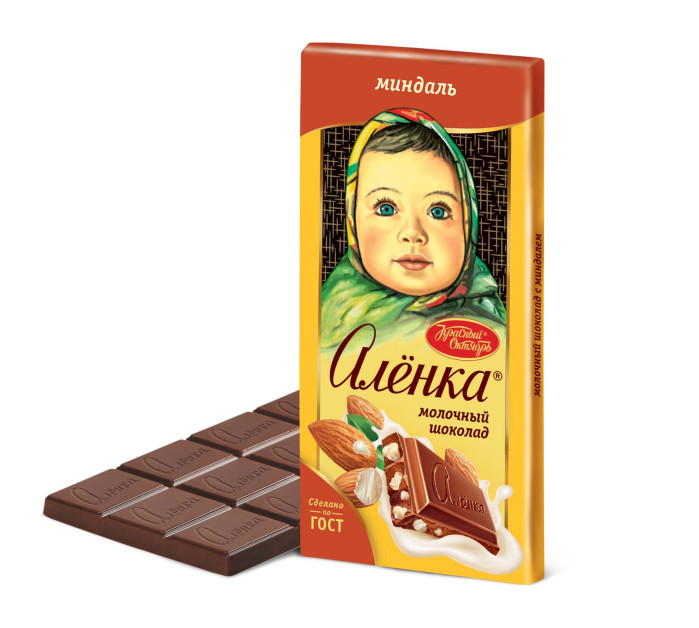 detail Mléčná čokoláda Alenka s mandlí 90g
