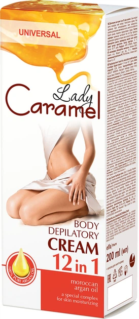detail Tělový depilační krém s arganovým olejem 12 v 1 200ml Lady Caramel