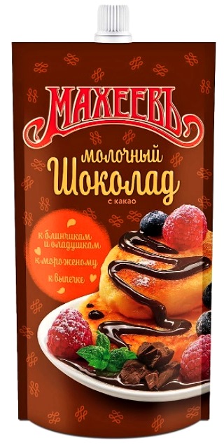 detail Topping mléčný s kakao Maheev 300g