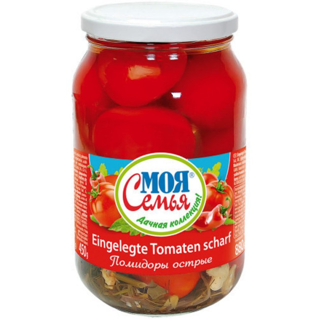 detail Nakládana rajčata pálivi Moja Semja 430g