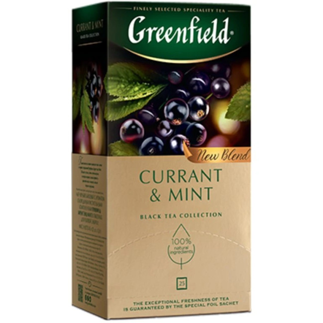 detail Černý čaj Currant & Mint 45g (25*1,8g) Greenfield
