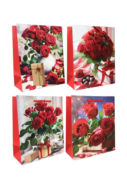 detail Dárkový taška 23x18cm „Růže a dárek“